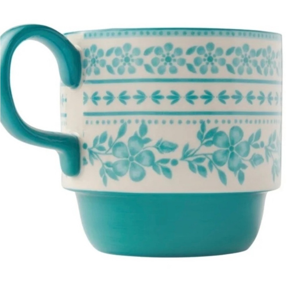 The Pioneer Woman Ditsy with 4 Stacking Stoneware Mugs, with storage rack - Picture 4 of 8